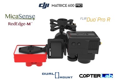 2 Axis Micasense RedEdge M + Flir Duo Pro R Dual NDVI Camera Stabilizer for DJI Matrice 600 Pro